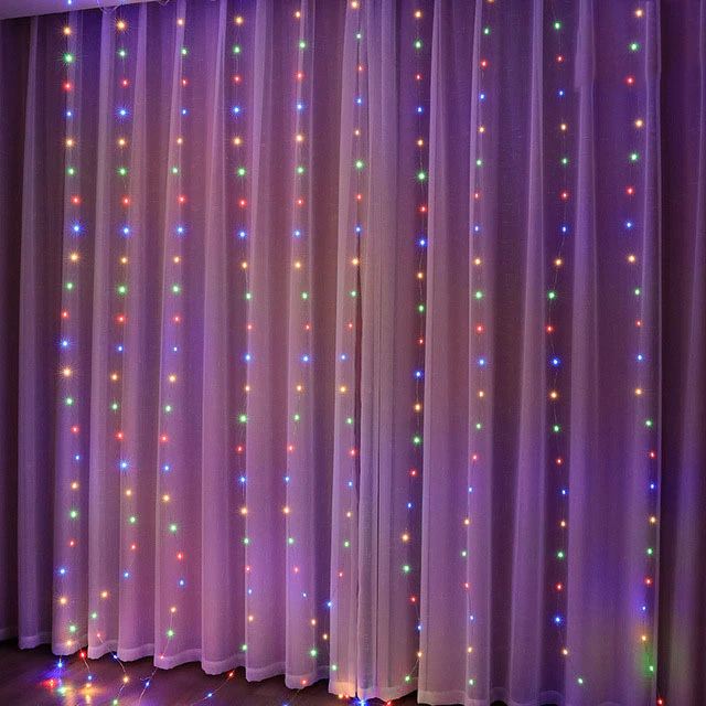 Cortina de Luzes de LED - 3x3m (300 LEDS e Controle Remoto)
